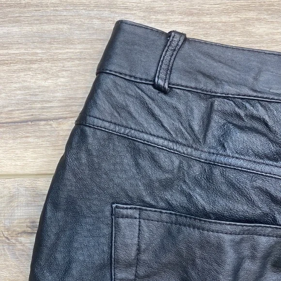 Bagatelle Real Black‎ Leather Pants High Rise Biker Punk Grunge Womens Vintage - Picture 8 of 15